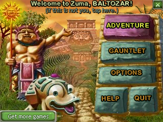 Zuma - это КПК аналог игры Zuma Deluxe. . Перед вами захватывающий гибрид