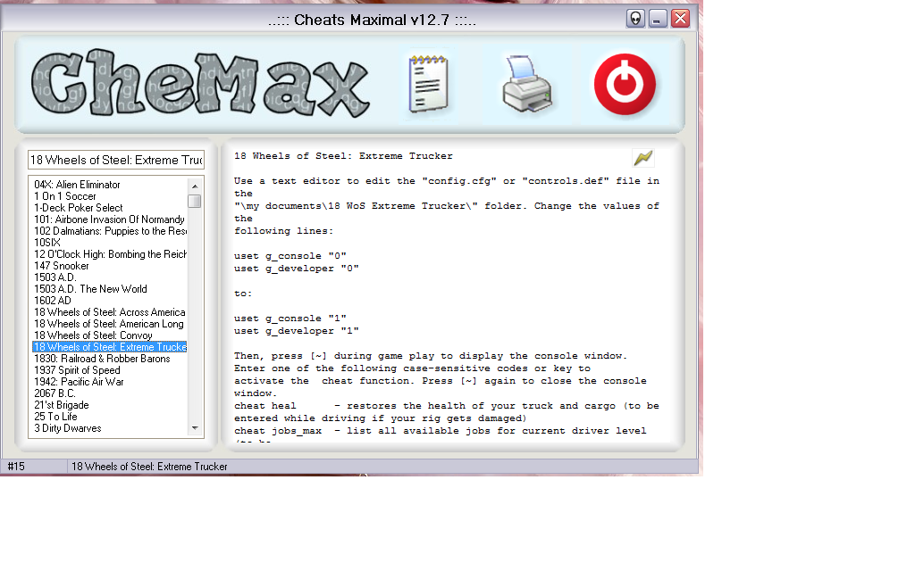 CHEats MAXimal - наибольшая из известных мне на данный момент программ